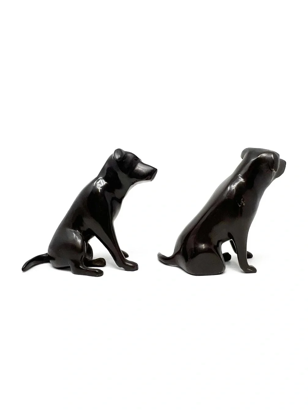 Vintage Restoration Hardware Pair of Labrador Retriever Brass/Bronze Figures Vtg